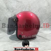 Gambar Helm bogo classic (khusus wanita muslimah / berjilbab) - Putih, helm+kc datar dari BANDARHELM Kota Bandung 3 Tokopedia