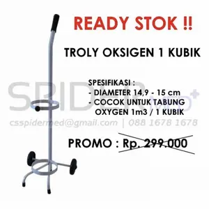 Oxygen Trolley Besi / Troli Oksigen Trolly Troly 1M3 Kubik 1 Kibik M3
