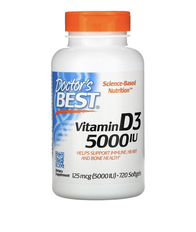 Doctor's Best vitamin D3 immune n bone 125 mcg 5000 IU 180 360 softgel 3