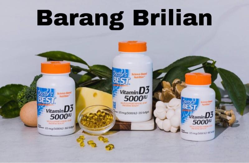 Doctor's Best vitamin D3 immune n bone 125 mcg 5000 IU 180 360 softgel 0