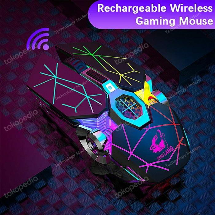 Gaming Mouse Silent Rechargeable Wireless Mouse 2.4G 2400DPI RGB