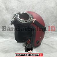 Gambar FLASH SALE!! Helm Classic Bogo Merah Marun Doff Classic Go Original - HELM SAJA dari BANDARHELM Kota Bandung 5 Tokopedia