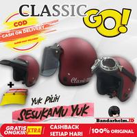 Gambar FLASH SALE!! Helm Classic Bogo Merah Marun Doff Classic Go Original - HELM SAJA dari BANDARHELM Kota Bandung 1 Tokopedia