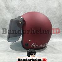 Gambar FLASH SALE!! Helm Classic Bogo Merah Marun Doff Classic Go Original - HELM SAJA dari BANDARHELM Kota Bandung 4 Tokopedia
