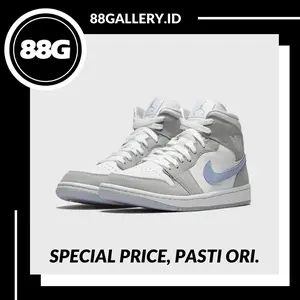 Air Jordan 1 Mid Wolf Grey Aluminum 100% Original