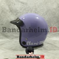Gambar FLASH SALE!! Helm Classic Bogo Retro Ungu Pastel Classic Go Original - Helm saja dari BANDARHELM Kota Bandung 3 Tokopedia