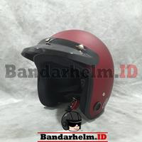 Gambar FLASH SALE!! Helm Classic Bogo Merah Marun Doff Classic Go Original - HELM SAJA dari BANDARHELM Kota Bandung 3 Tokopedia
