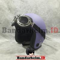 Gambar FLASH SALE!! Helm Classic Bogo Retro Ungu Pastel Classic Go Original - Helm saja dari BANDARHELM Kota Bandung 5 Tokopedia
