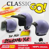 Gambar FLASH SALE!! Helm Classic Bogo Retro Ungu Pastel Classic Go Original - Helm saja dari BANDARHELM Kota Bandung 1 Tokopedia