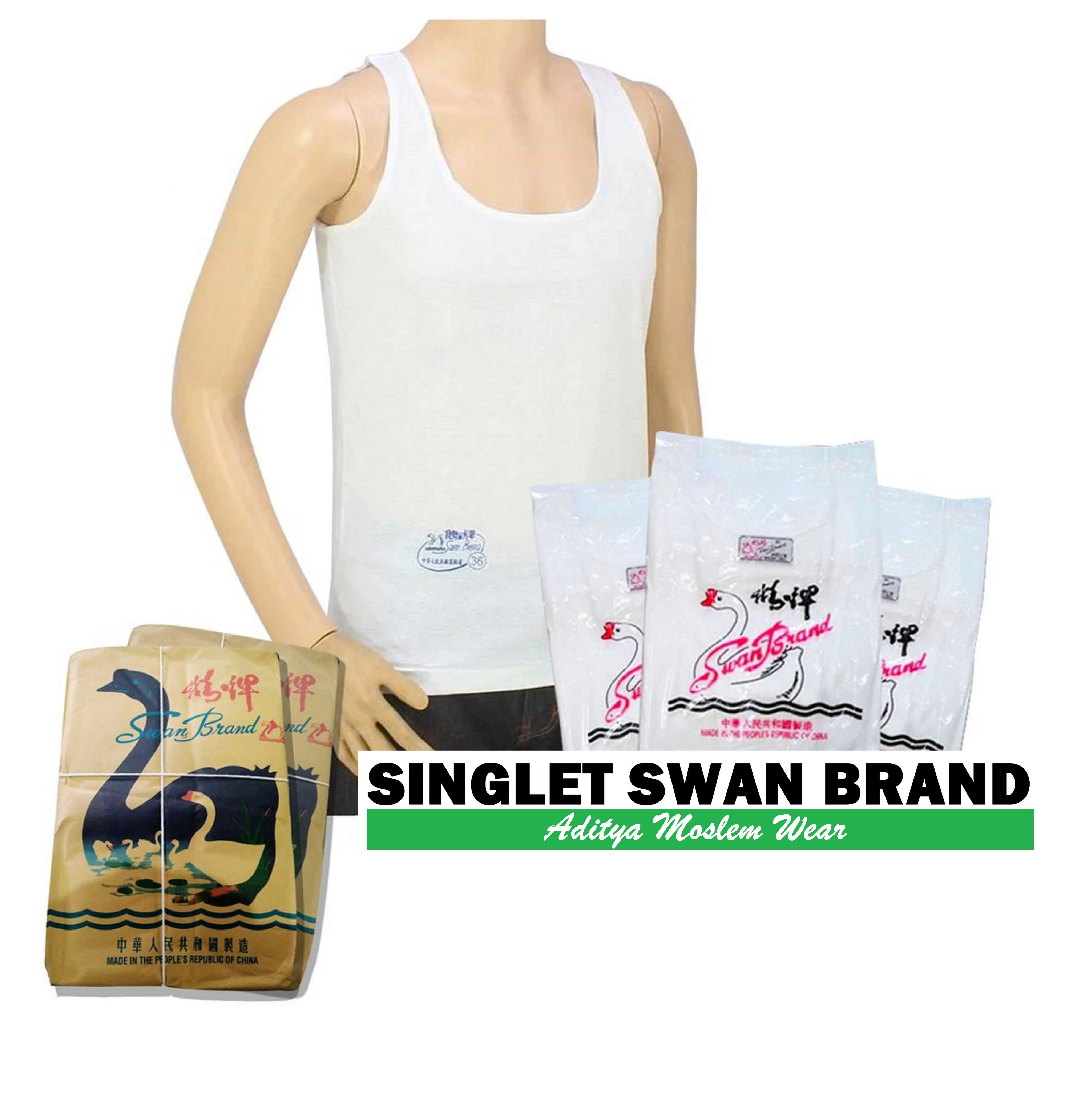 KAOS SINGLET PRIA SWAN BRAND ORIGINAL MURAH UKURAN 34 36 38 40 42