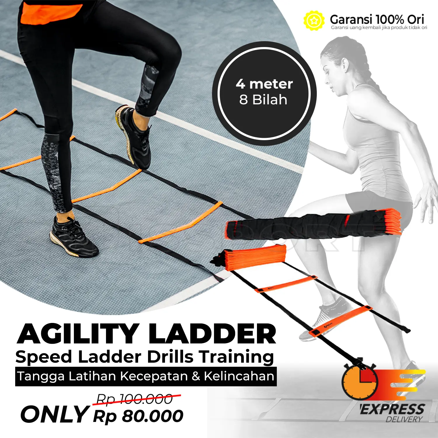 Premium Agility Ladder Speed Tangga Latihan Kelincahan Ketangkasan