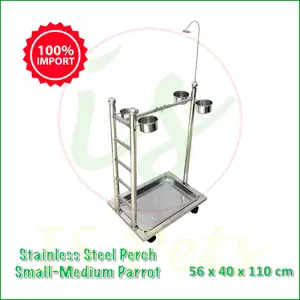 Tangkringan Stainless Import Small Medium Parrot Afgrey Kakaktua