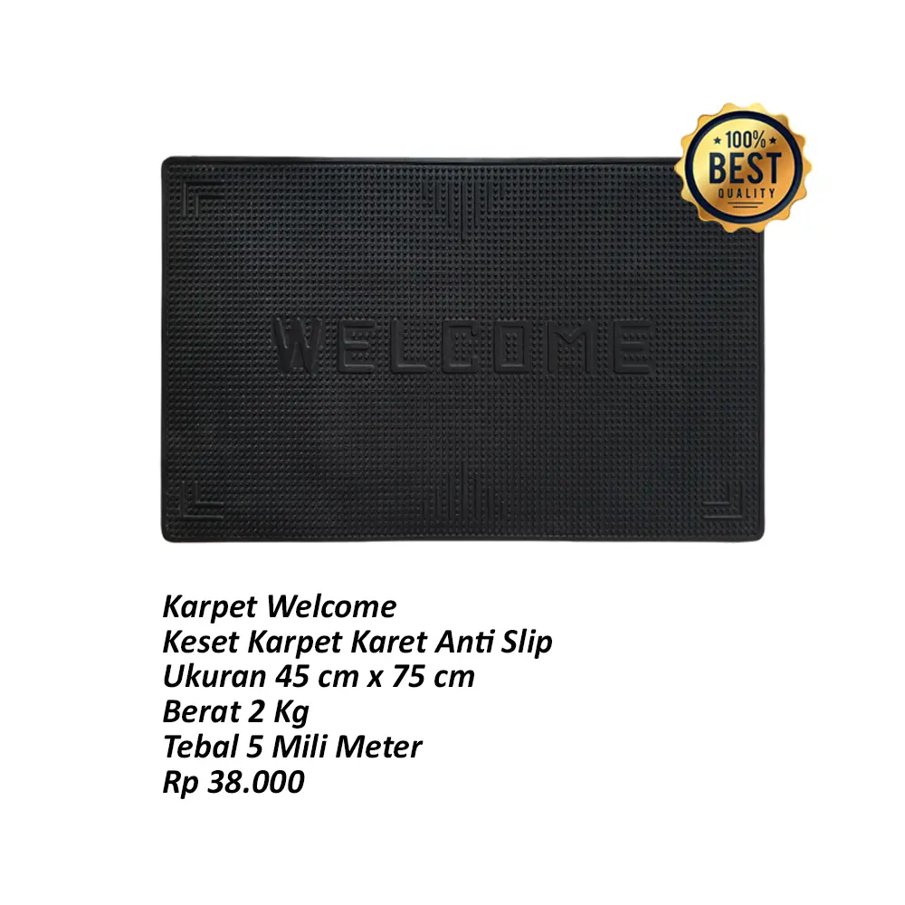 KARPET KARET ANTI ALIP KAMAR MANDI WELCOME UKURAN 45 CM X 75 CM