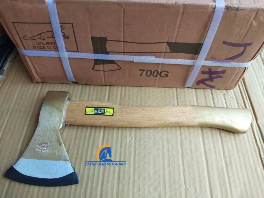 Kampak/ Kapak TAJAM dan KUAT Gagang Kayu Pemotong Kayu Besar Majesty