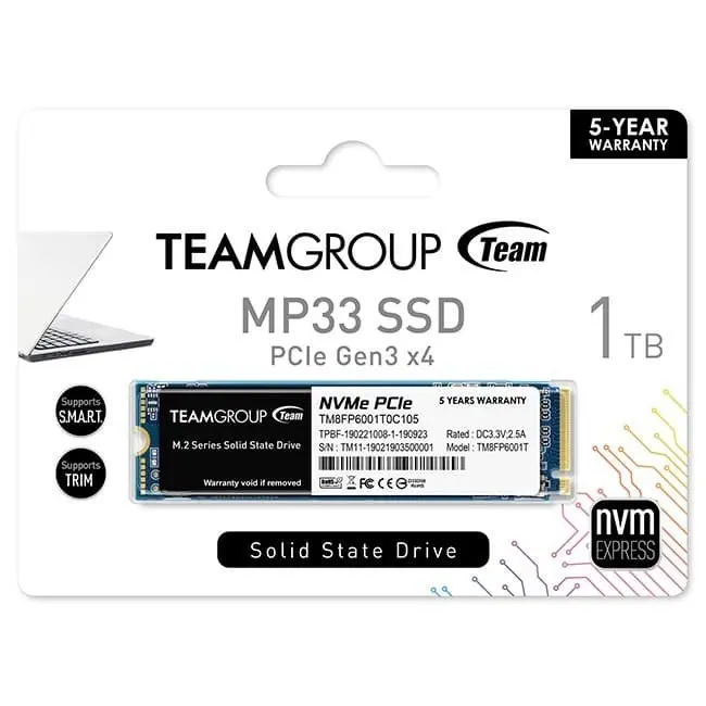SSD Team MP33 SSD NVME M.2 / M.2 1TB -1000GB NVME GARANSI 3TAHUN