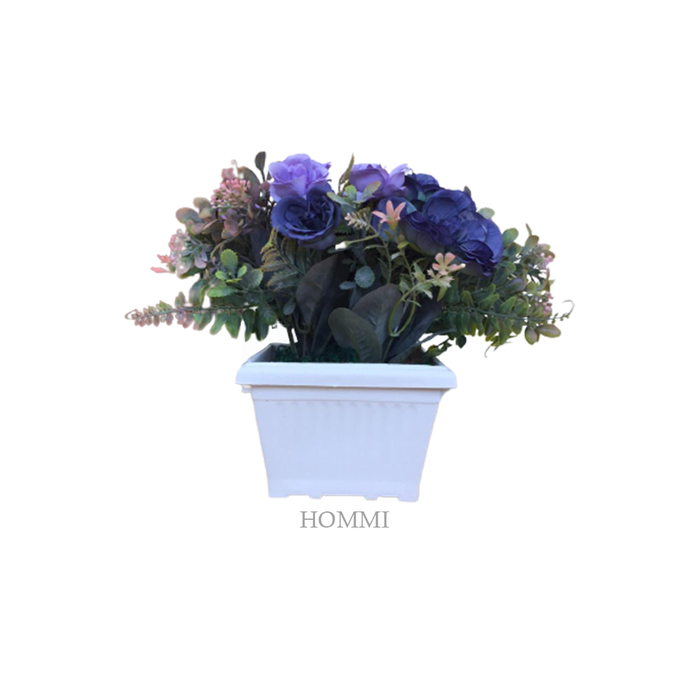 Gambar Pot Tanaman Model Segi Putih HEA6 dari Hommi.Mart Kota Bandung Tokopedia