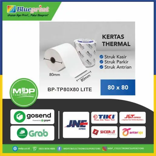 KERTAS THERMAL BLUEPRINT PAPER ROLL BP-TP80X80 LITE 0