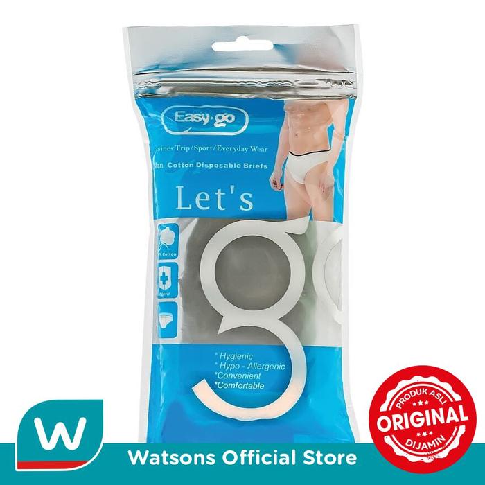 Gambar Easy Go Men Disposable Briefs L dari Watsons Indonesia Official Store Kab. Tangerang Tokopedia