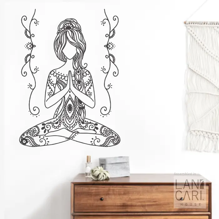 Gambar Stiker Cutting yoga namaste Sticker Dinding Kaca ruangan dekorasi - Putih dari LANCARI Kota Administrasi Jakarta Pusat 4 Tokopedia