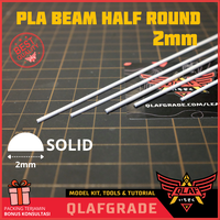Gambar PLA BEAM HALF ROUND 2mm SOLID - pla plate kotak custom model kit dari Wahkhilaf Kota Surabaya 1 Tokopedia
