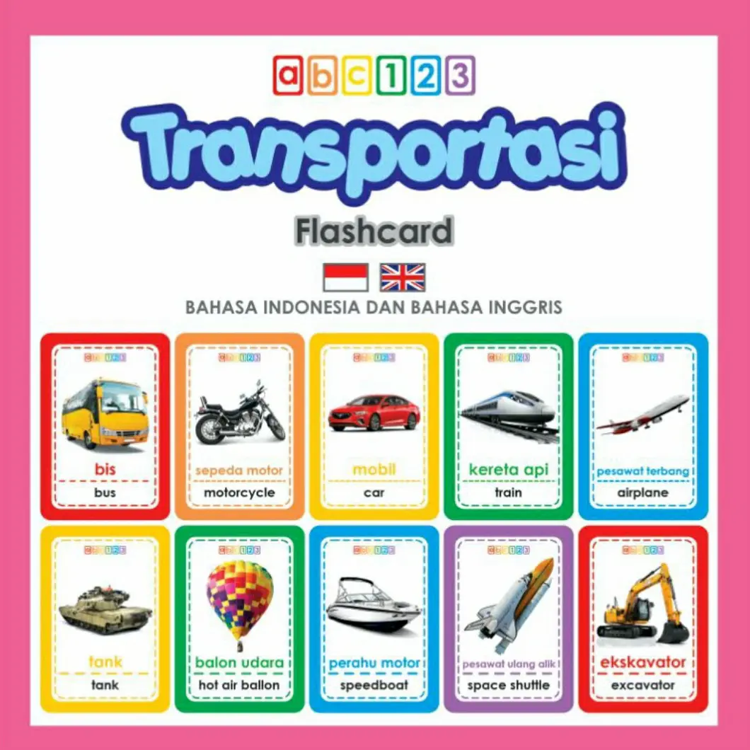 Flashcard Transportasi Mainan Edukasi Anak Kartu Pintar Anak