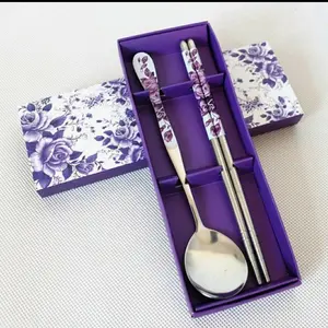sendok bunga motif ungu 0312