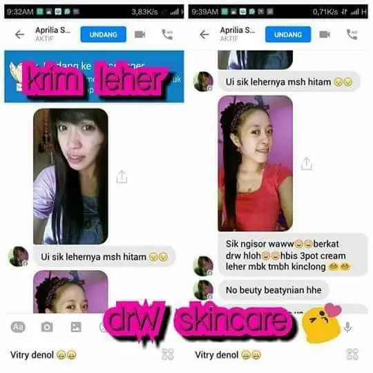Brightening Neck Cream/Krim Pemutih Leher Drw Skincare. Terdaftar BPOM 4