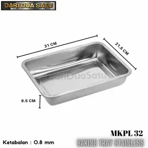 Baking Tray Nampan Stainless Tinggi 7 cm Tebal 0.8 mm