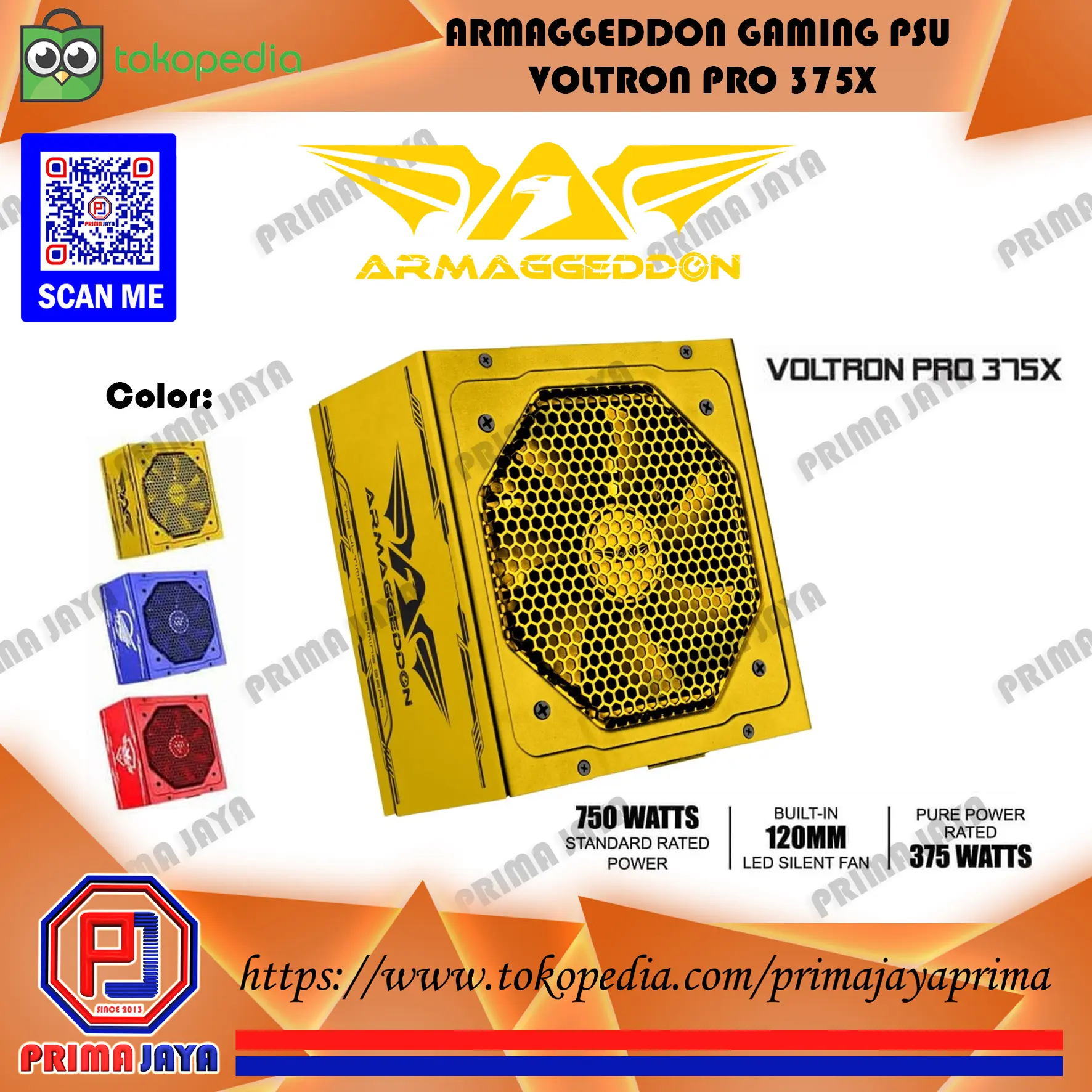 ARMAGGEDDON PSU Voltron Pro 375X 375 Watt PURE, 750W Peak