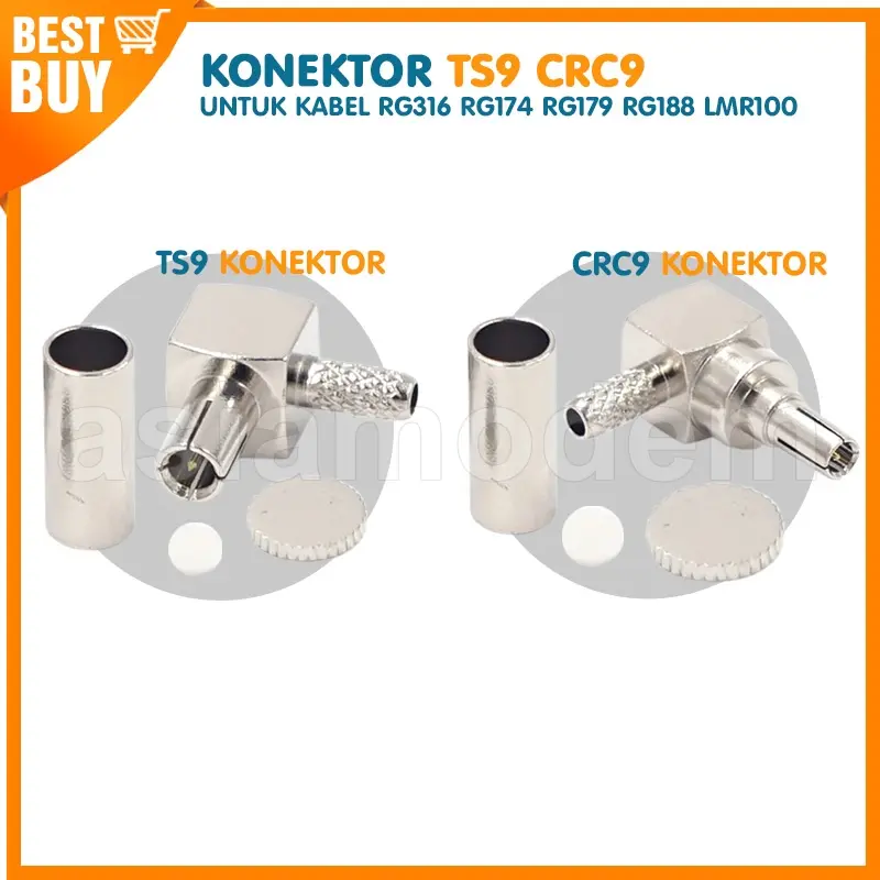 Konektor TS9 CRC9 Connector Modem Kabel Crimping RG316 RG174 LMR100