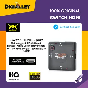 Switch HDMI 3 Port Switcher Lite Manual Full HD 3 In 1 Out 1080 Magnum