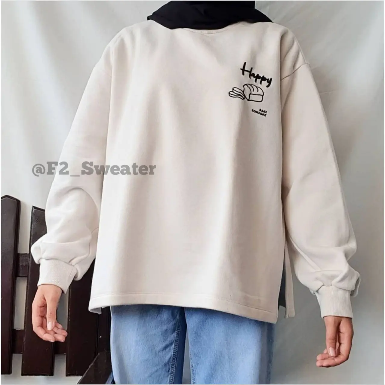 Sweater Happy Someone Oversize Sweatshirt Wanita Casual Terbaru