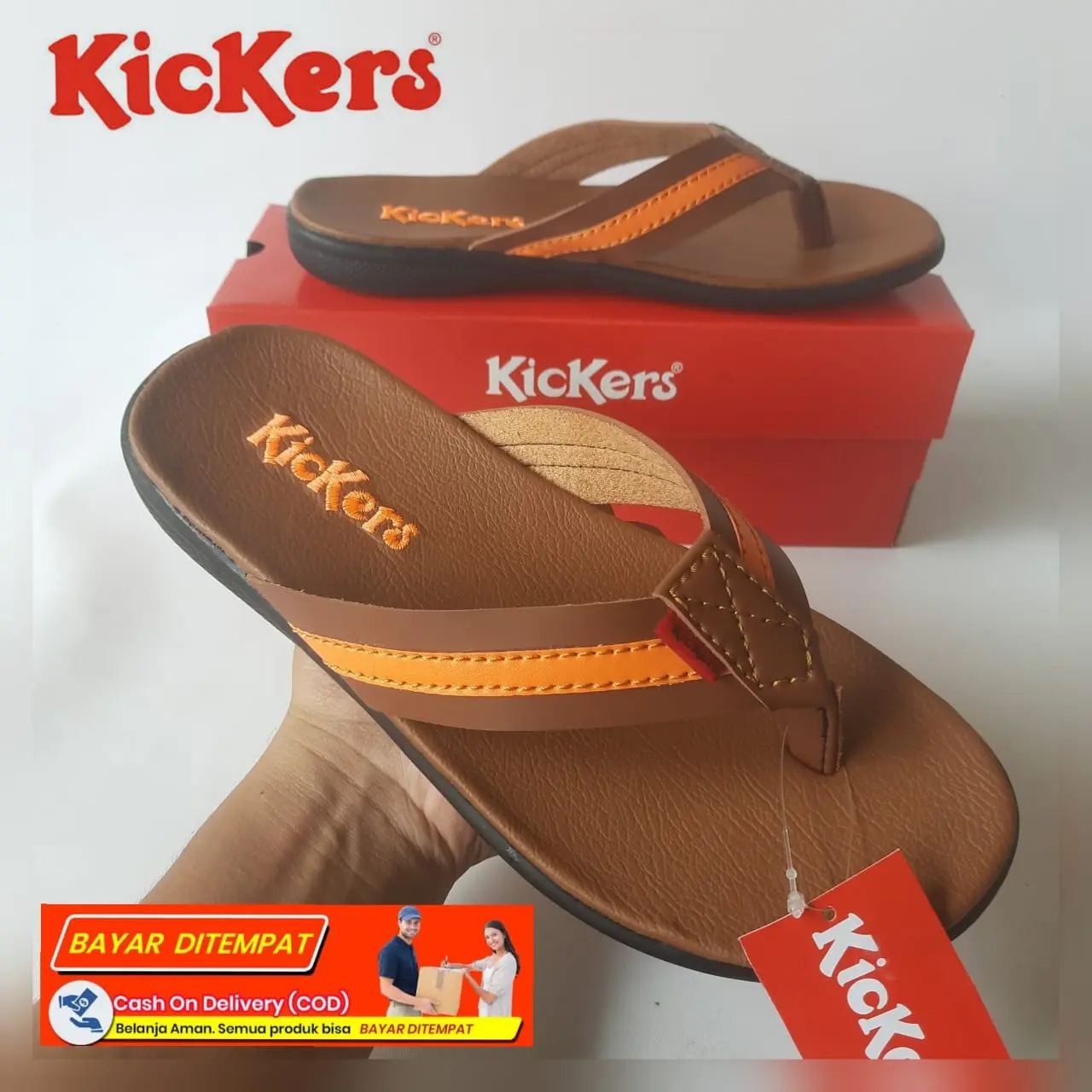 SANDAL KICKERS PRIA SANDAL JEPIT KULIT PRIA TERBARU SENDAL DISTRO