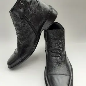 SEPATU PDH KULIT ASLI RESLETING DOUBLE ZIPPER