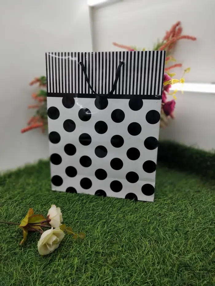 Gambar Tas Kertas Laminasi Polkadot Garis Belanja Kado Souvenir 24 x 9 x 30 dari Rahmah Tas Kertas dan Kemasan Kab. Sleman 5 Tokopedia