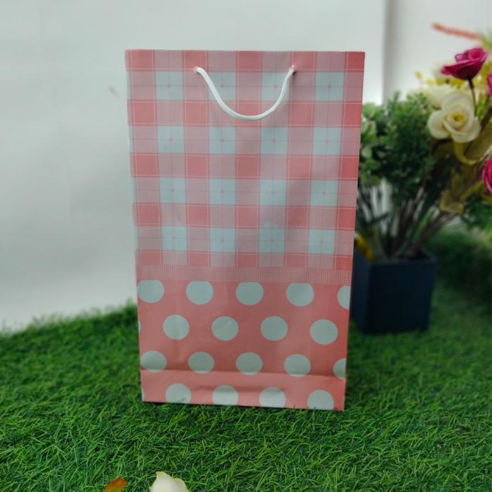 Gambar Tas Kertas Laminasi Polkadot Kotak Belanja Kado Souvenir 19 x 7 x 32 dari Rahmah Tas Kertas dan Kemasan Kab. Sleman 5 Tokopedia