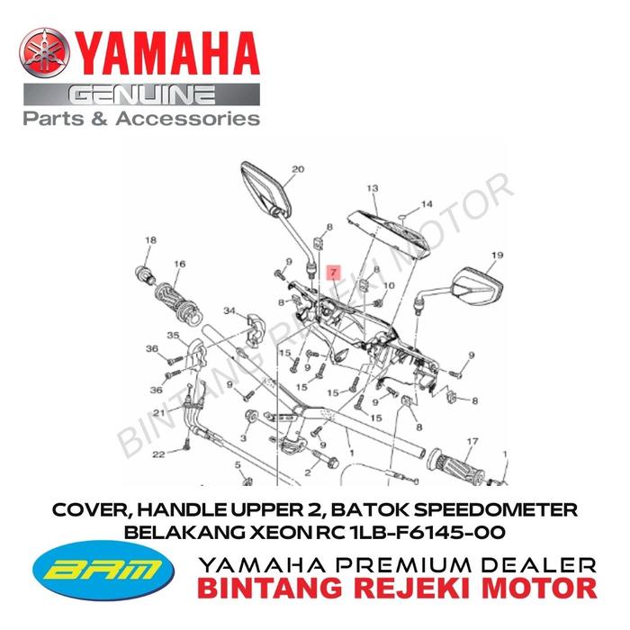 Gambar COVER, HANDLE UPPER 2, BATOK SPEEDOMETER BELAKANG XEON RC 1LB-F6145-00 dari Yamaha Bintang Rejeki Motor Kab. Bandung Tokopedia