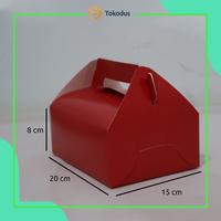 Gambar Tokodus TKI - Gable Box/Box Jinjing 20x15x8 cm Ivory Merah roti kue kering snack dan hampers Kardus Hantaran Dessert Box Desain Inovatif Mudah Digunakan dan Dilepas dari Tokodus TKI Kab. Bandung 3 Tokopedia