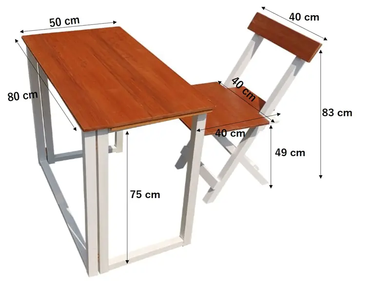 Meja Lipat 80x50 cm Tinggi 75 cm + Kursi Lipat Set 0