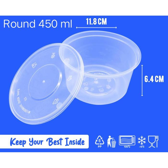 Gambar (25pcs)MANGKUK PLASTIK 450 ML /BOWL/KOTAK MAKAN/THINWALL/CUP PLASTIK dari Bebek B3Jo Kota Tangerang Tokopedia