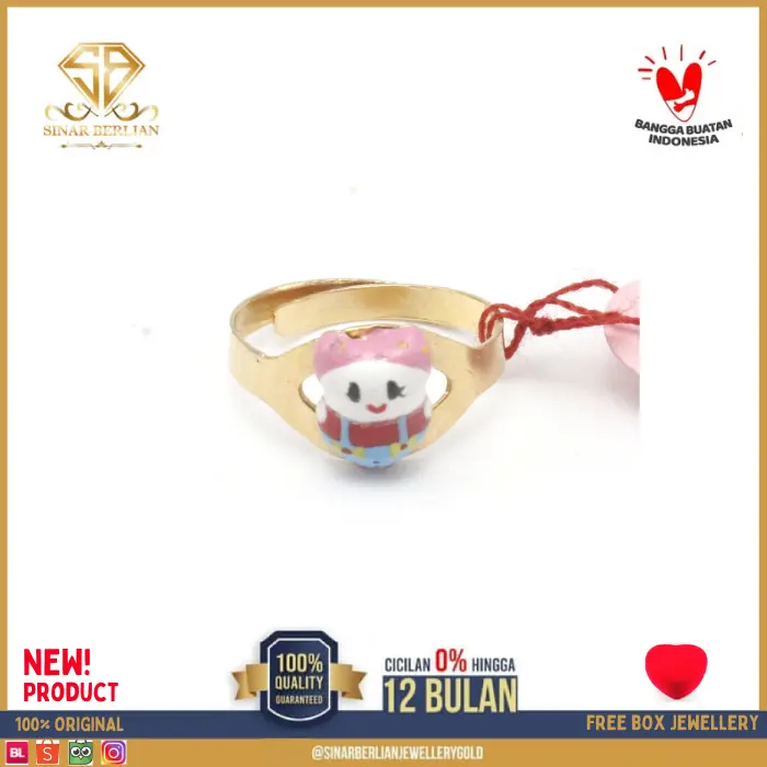SBJ3 - cincin emas kuning anak perhiasan emas asli kadar 375 BBY056