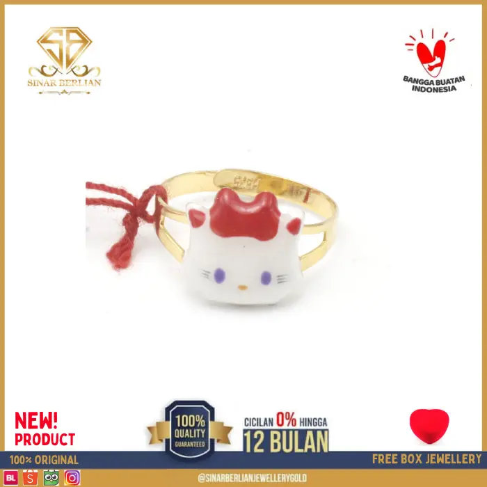 SINAR BERLIAN JEWELLERY - Cincin emas Kuning anak asli 375 BBYM 056