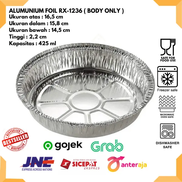 ALUMUNIUM FOIL CUP RX 1236 / ALUMUNIUM FOIL TRAY / READY STOCK