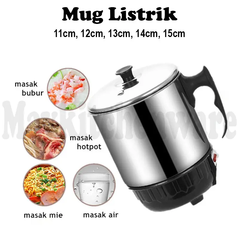 Teko Listrik Pemanas Air Stainless Steel Mug Elektrik Electric Kettle 0