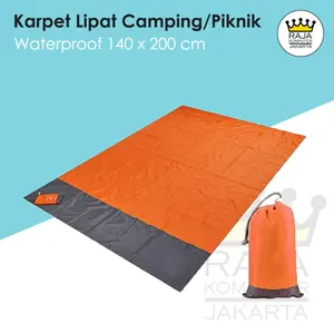 Karpet Matras Tikar Lipat Camping Piknik Anti Air Waterproof Orange