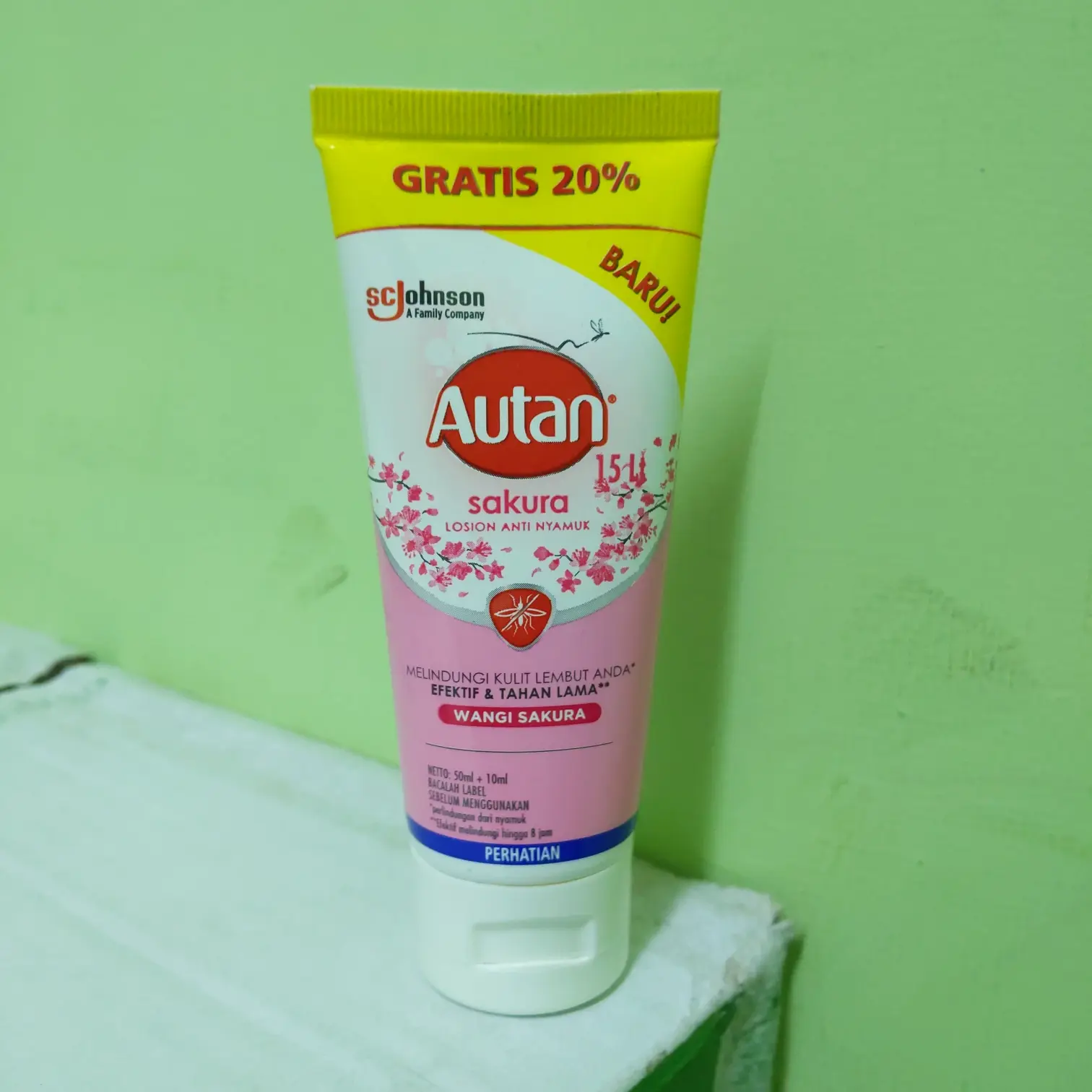 Autan Lotion Losion Anti Nyamuk Sakura 50ml + 10ml Tube