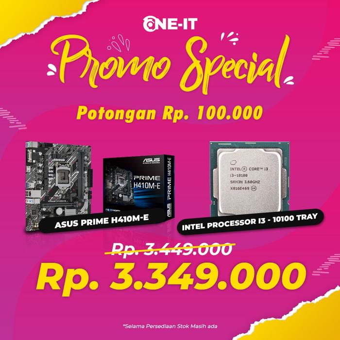 Gambar PAKET HARDWARE SPECIAL I3 10100 with ASUS PRIME H410M-E dari one it solution Kota Surabaya Tokopedia