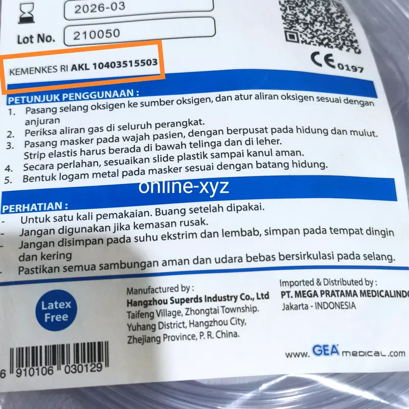 Selang Oksigen Medis Oxygen Mask tabung Regulator portable saturasi 3