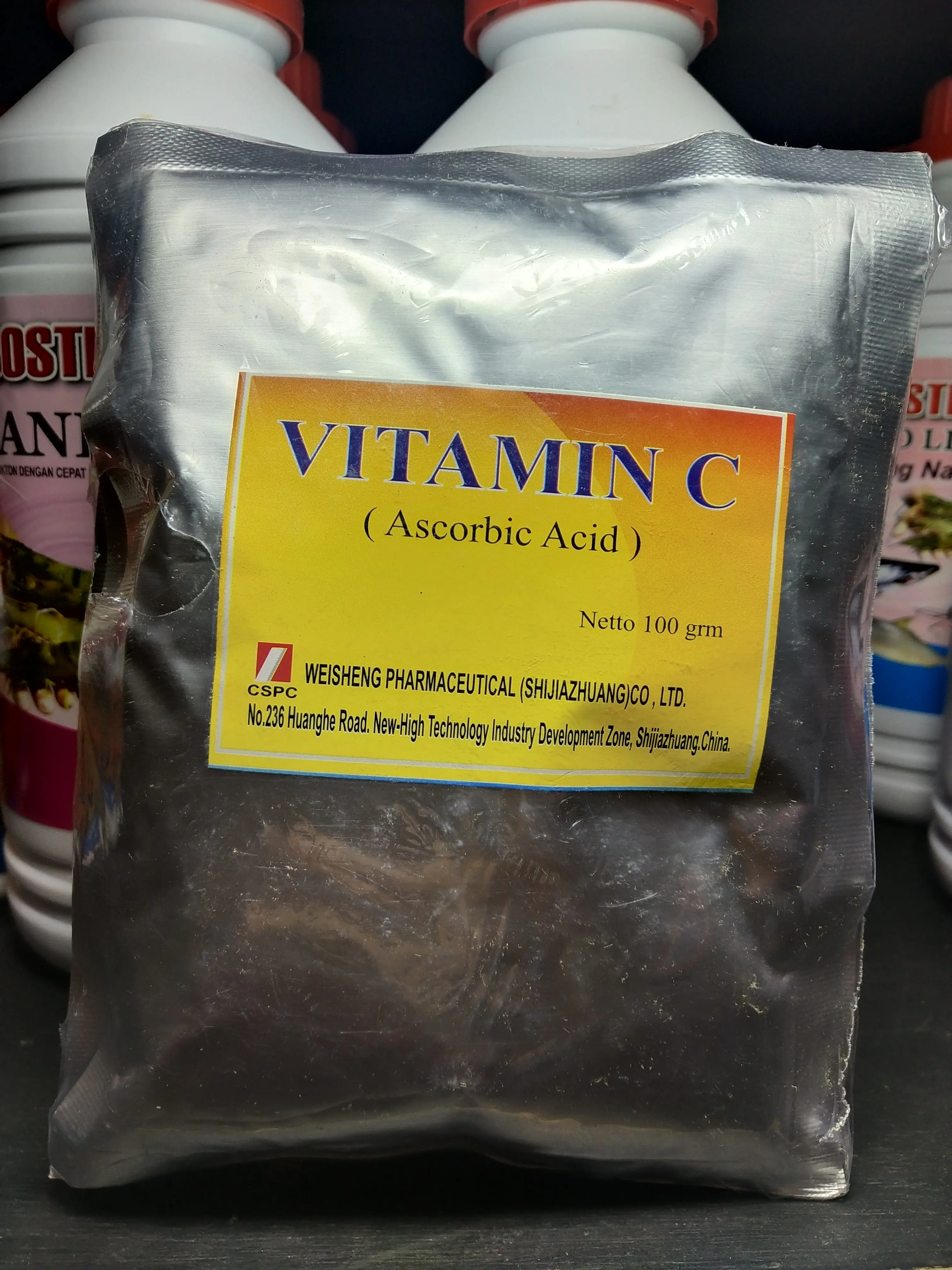 BOSTER VITAMIN C ASCORBIC ACID untuk Ikan dan Hewan Ternak 100 gram