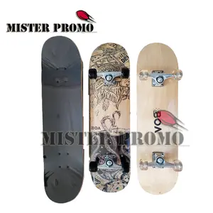 Skateboard Canadian Maple Polos Hitam Motif